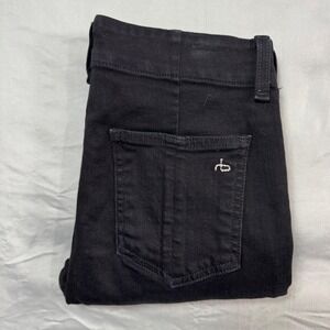 Rag Bone Skinny Jean Black Coal Utility Cargo Women's 27 Distressed Raw Hem